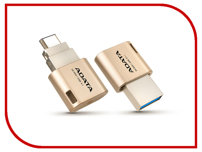 USB Flash Drive (флешка) UC350  USB Flash Drive 64Gb - A-Data Choice UC350 Gold AUC350-64G-CGD