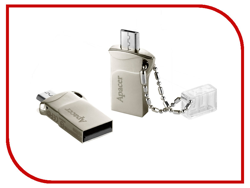 USB Flash Drive 8Gb - Apacer AH173 Mobile OTG microUSB / USB AP8GAH173S-1