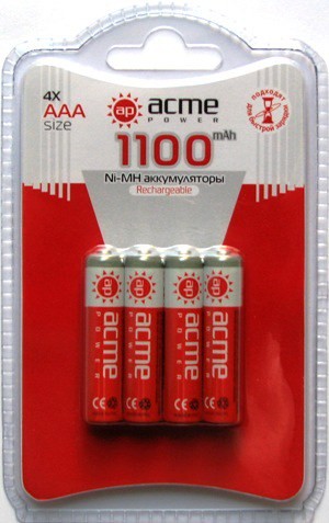 Acme Power Аккумулятор AAA - AcmePower R03 1100 mAh Ni-MH (4 штуки)