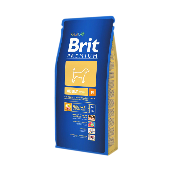 Корм Brit Premium Adult M 15kg для взрослых собак средних пород 9393/132323 Brit*