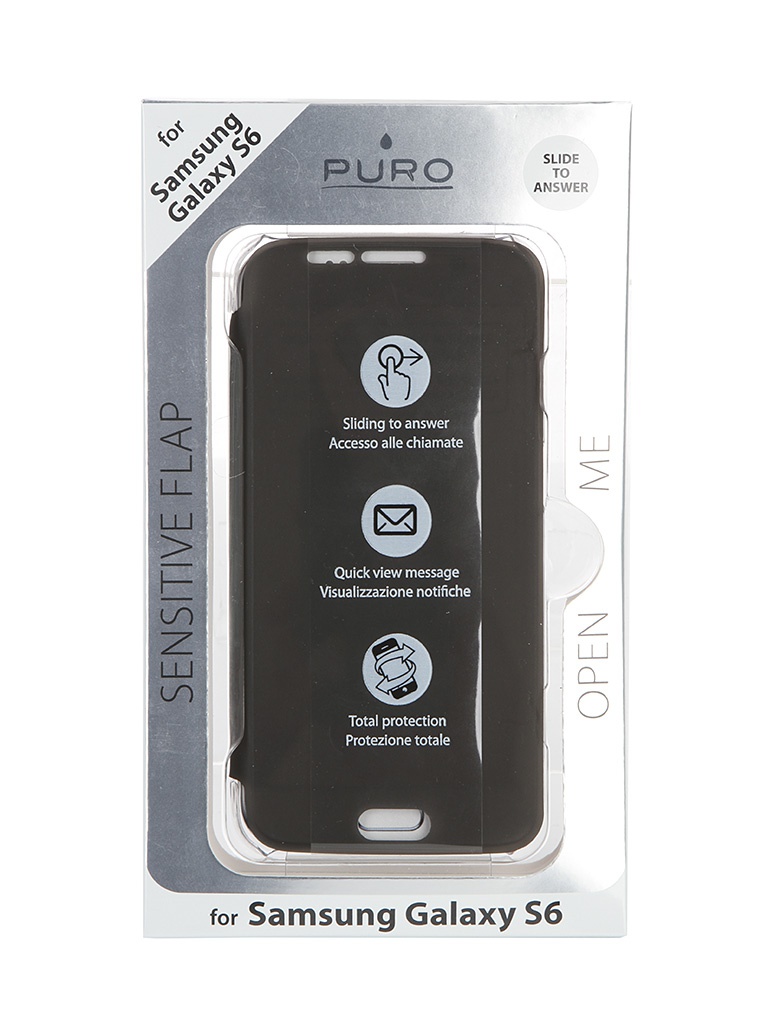 Puro Аксессуар Чехол Samsung Galaxy S6 PURO Quick View + Answer Call Function Transparent SGS6SENSETR