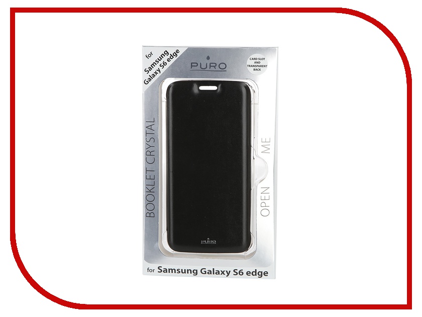  - Samsung G925F Galaxy S6 Edge PURO Ecoleather Cover Black SGS6EDBOOKCCRYBLK