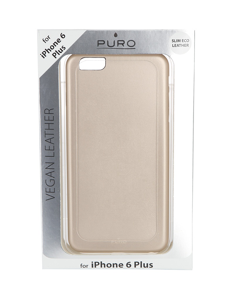 Puro Аксессуар Чехол PURO Vegan Eco-Leather Cover для APPLE iPhone 6 Plus Gold IPC655VEGANGOLD
