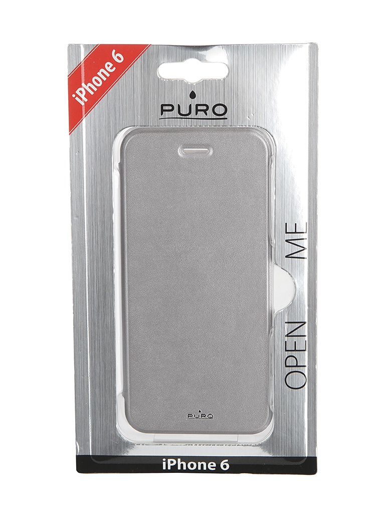 Puro Аксессуар Чехол PURO Eco-Leather Cover для APPLE iPhone 6 Silver IPC647BOOKCCRYSIL