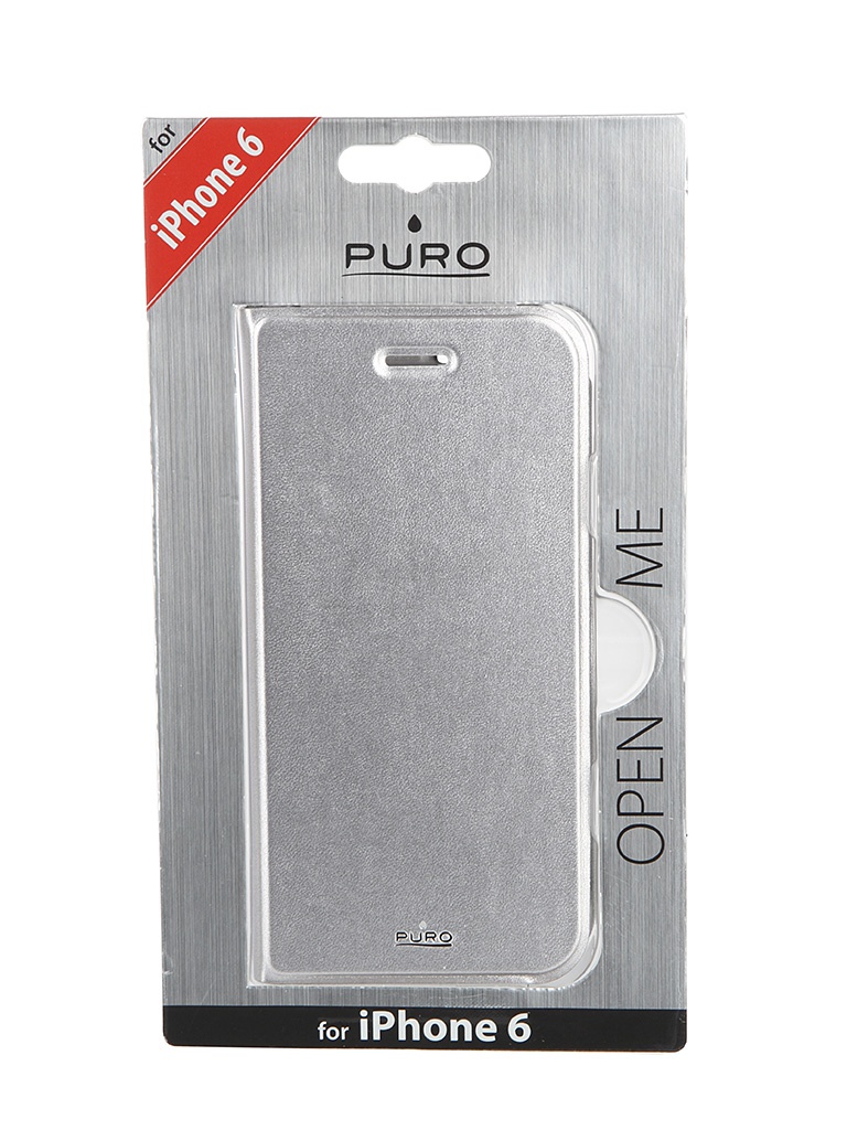 Puro Аксессуар Чехол PURO Eco-Leather Cover для APPLE iPhone 6 Silver IPC647BOOKC1SIL
