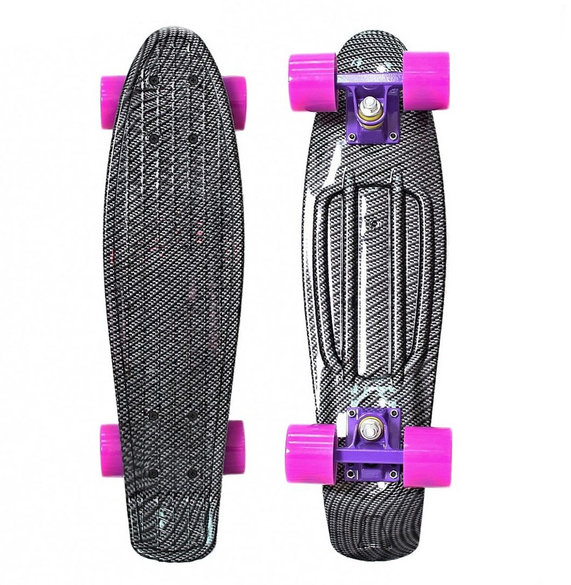  Пенниборд Y-SCOO Penny Board RT 22 Print Carbon Purple 9-13