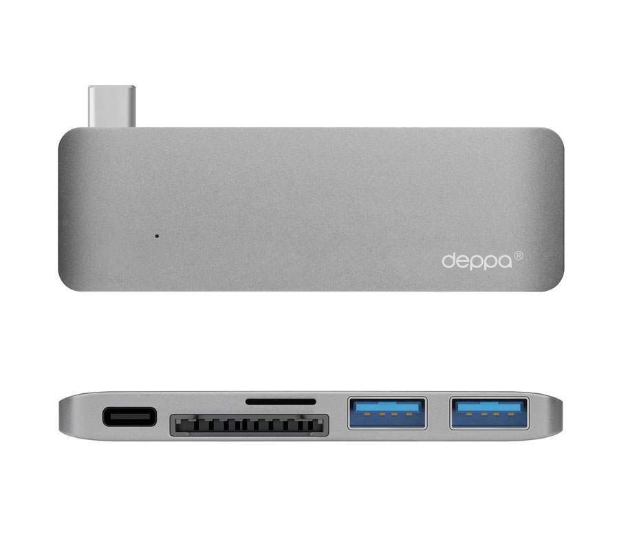 Аксессуар Deppa USB-C адаптер для APPLE Macbook Graphite 72217