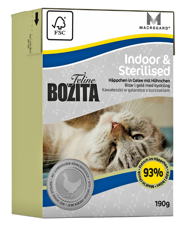  Корм BOZITA Feline Funktion Indoor & Sterilised 190g для кошек