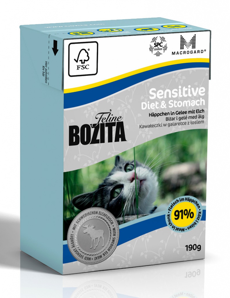  Корм BOZITA Feline Funktion Diet & Stomach 190g для кошек