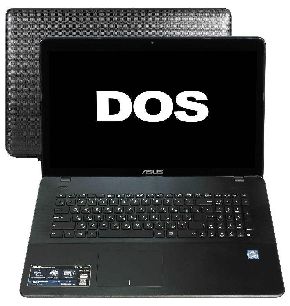 Asus Ноутбук ASUS K751SJ 90NB07S1-M00320 Intel Pentium N3700 1.6 GHz/4096Mb/1000Gb/DVD-RW/nVidia GeForce 920M 1024Mb/Wi-Fi/Bluetooth/Cam/17.3/1600x900/DOS