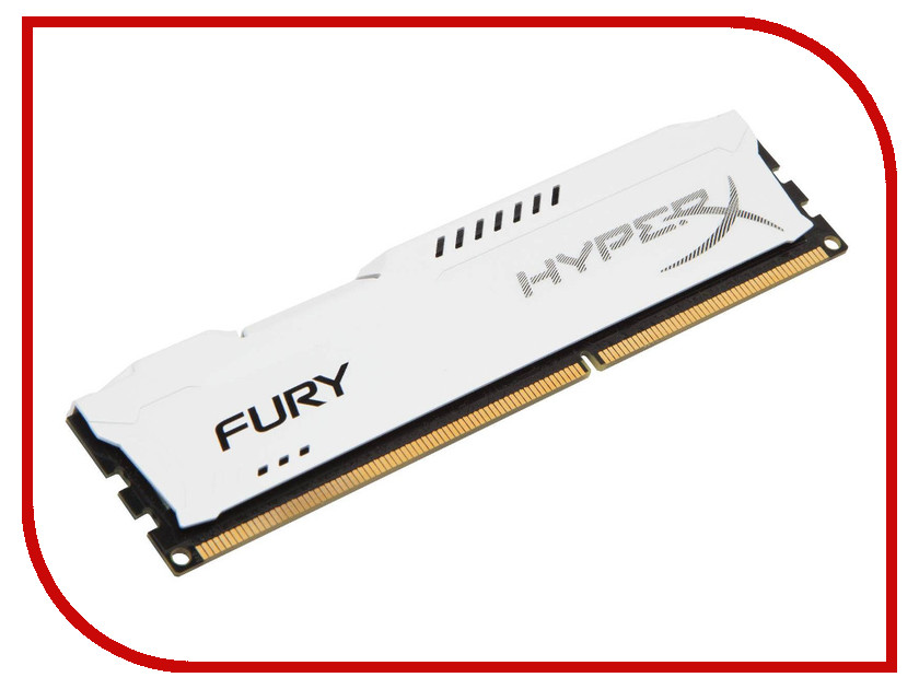 Модули памяти HyperX Fury White Series HX313C9FW/4  Модуль памяти Kingston HyperX Fury White Series DDR3 DIMM 1333MHz PC3-10600 CL9 - 4Gb HX313C9FW/4
