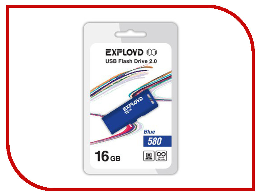 USB Flash Drive 16Gb - Exployd 580 EX-16GB-580-Blue