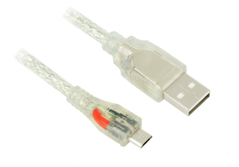  Аксессуар Greenconnect Premium USB 2.0 AM-Micro B 5pin Transparent GCR-UA2MCB2-BD2S-3.0m