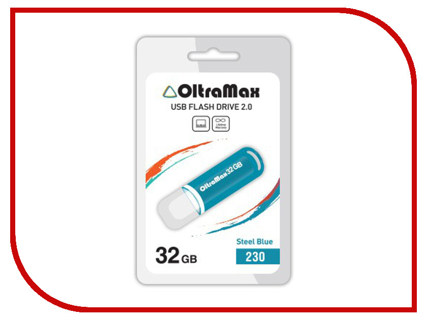 USB Flash Drive 32Gb - OltraMax 230 OM-32GB-230-Steel Blue