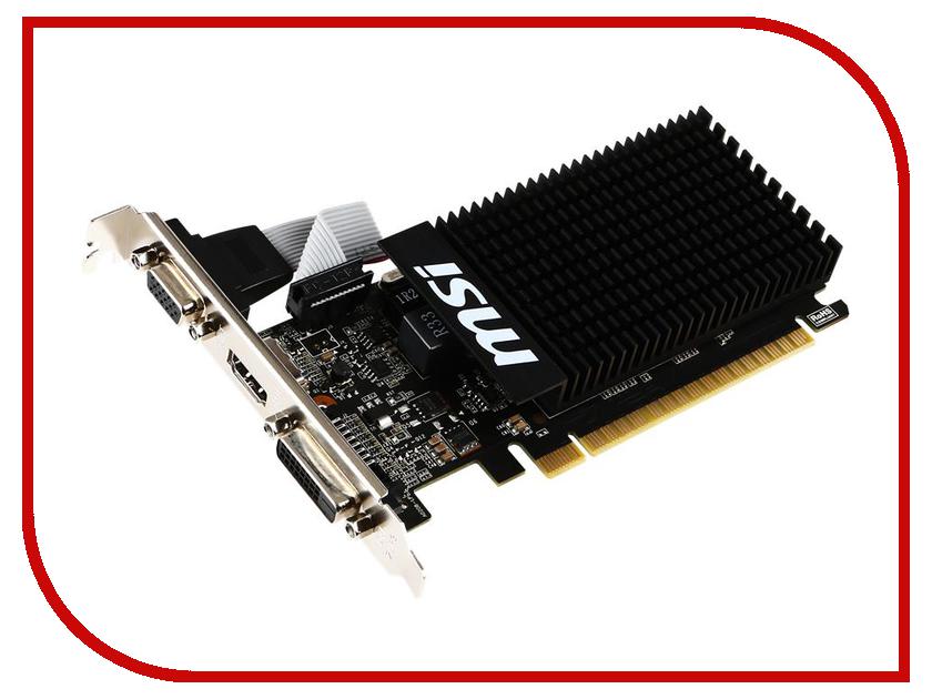Видеокарты GeForce GT 710  Видеокарта MSI GeForce GT 710 954Mhz PCI-E 2.0 1024Mb 1600Mhz 64 bit DVI HDMI HDCP Low Profile GT 710 1GD3H LP