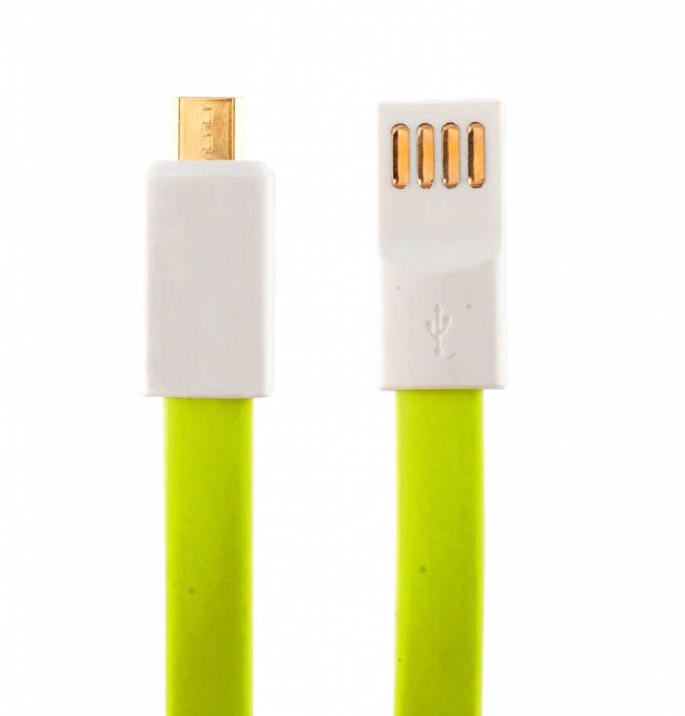  Аксессуар Krutoff USB-MicroUSB 1m Light Green 14106