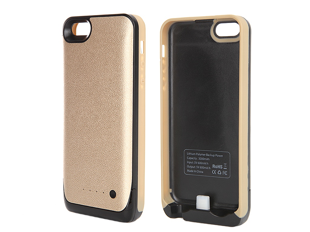  Аксессуар Чехол-аккумулятор Krutoff M16 3000 mAh для APPLE iPhone 5/5C/5S Gold 48185