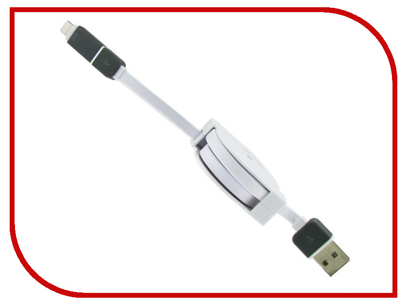  Krutoff USB - MicroUSB + Lightning  iPhone 5 / 6 White 14151