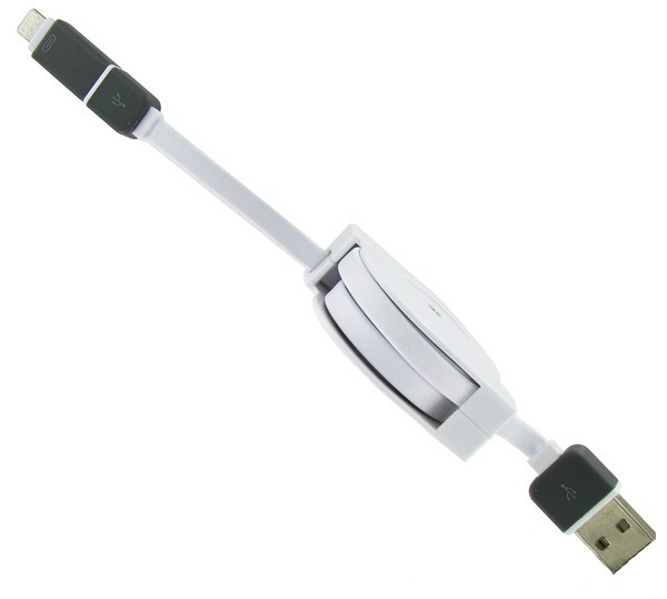  Аксессуар Krutoff USB - MicroUSB + Lightning для iPhone 5/6 White 14151