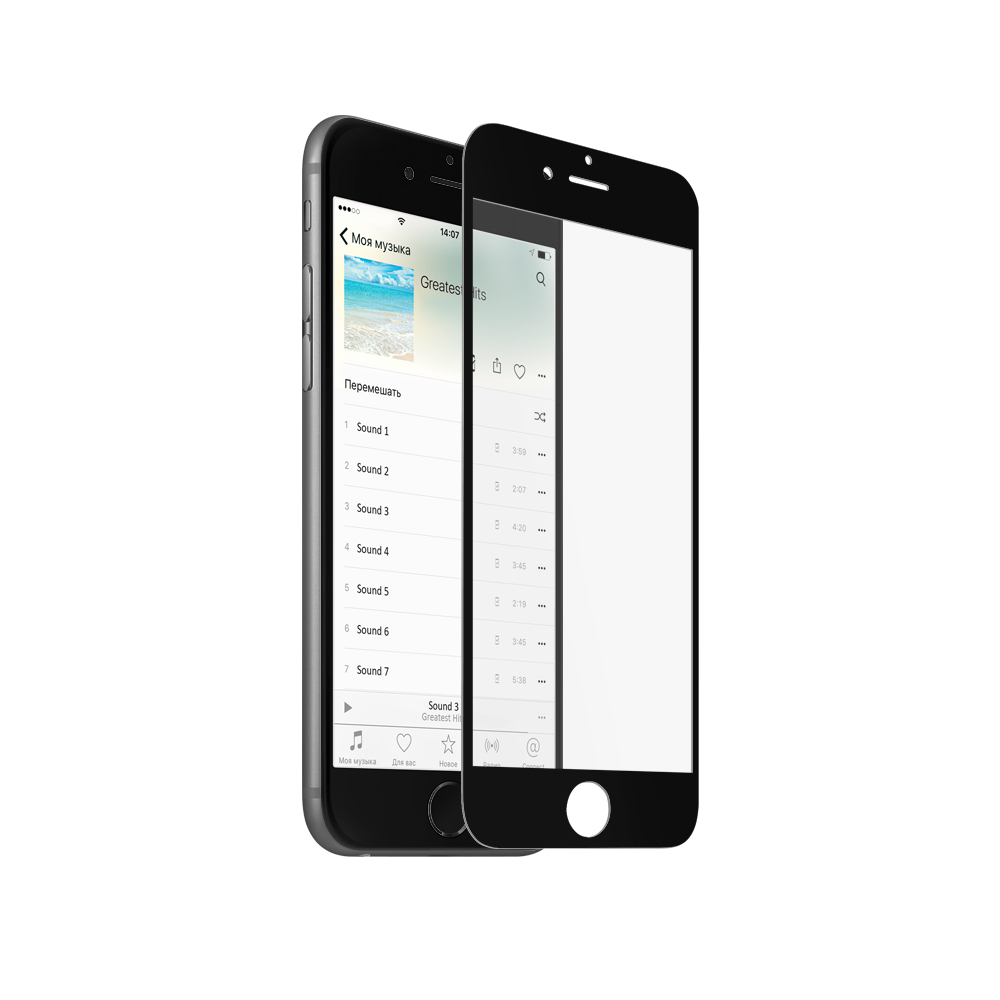  Аксессуар Закаленное стекло DF iColor-05 для iPhone 6 Plus / 6S Plus Black