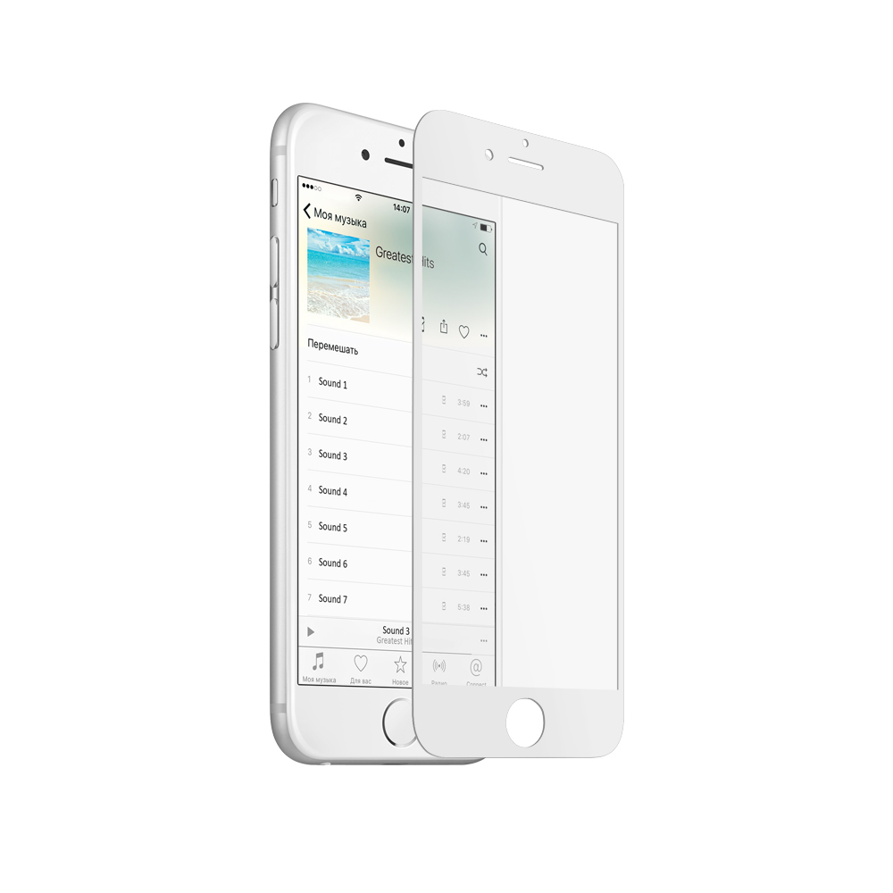  Аксессуар Закаленное стекло DF iColor-05 для iPhone 6 Plus / 6S Plus White