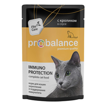  Корм ProBalance Immuno Protection 85g с кроликом в соусе для кошек
