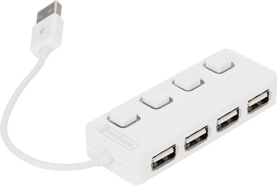  Хаб USB Mobiledata HDH-700 USB 4 ports White