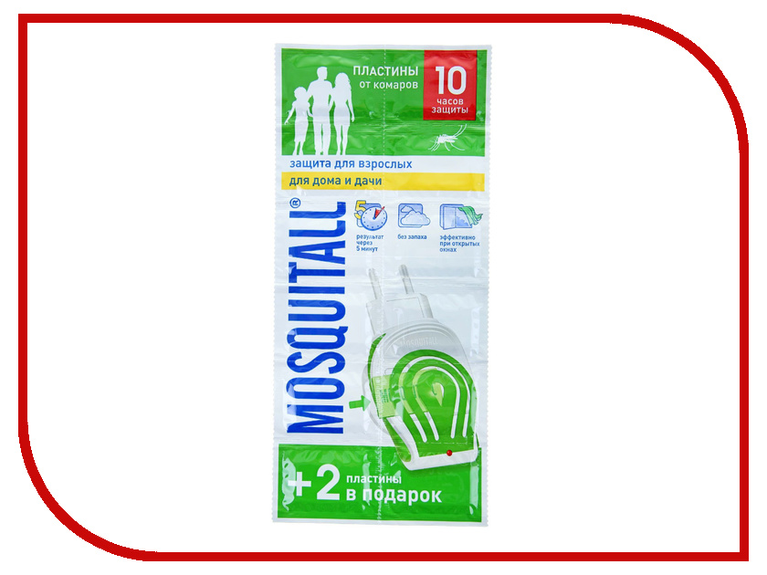 Средство защиты от комаров Mosquitall Защита для взрослых 12 шт 1112384 - пластины