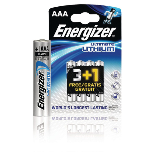 Батарейка AAA - Energizer Ultimate Lithium L92 FR03 (4 штуки) 639171 / 20525