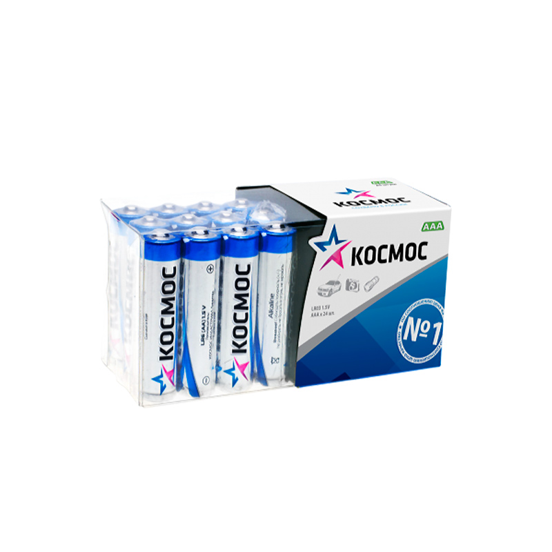 Батарейка AAA - Космос Alkaline LR03-24 KOCLR03_24BOX (24 штуки) батарейка aaa pkcell lr03 2b 2 штуки