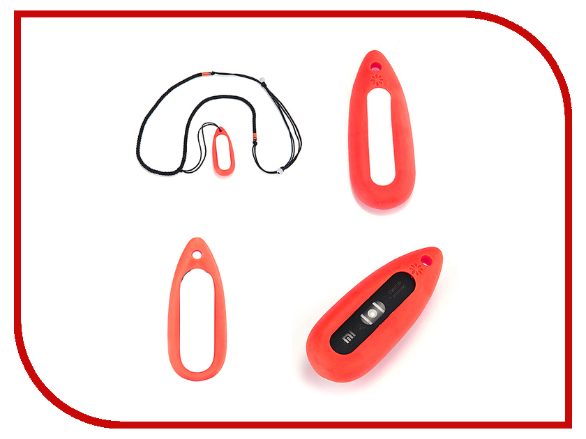 A  Apres Silicone Necklace Case for Xiaomi Mi Band Red