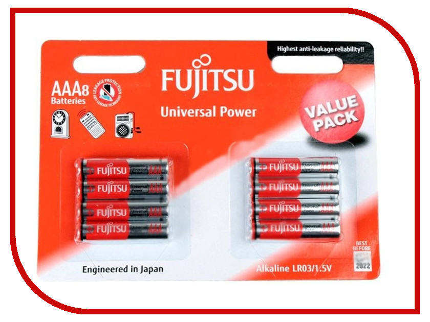 Батарейка AAA - Fujitsu LR03(8B)FU-W-FI 84085 (8 штук)