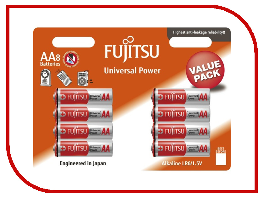 Батарейка AA - Fujitsu LR6(8B)FU-W-FI 84082 (8 штук)