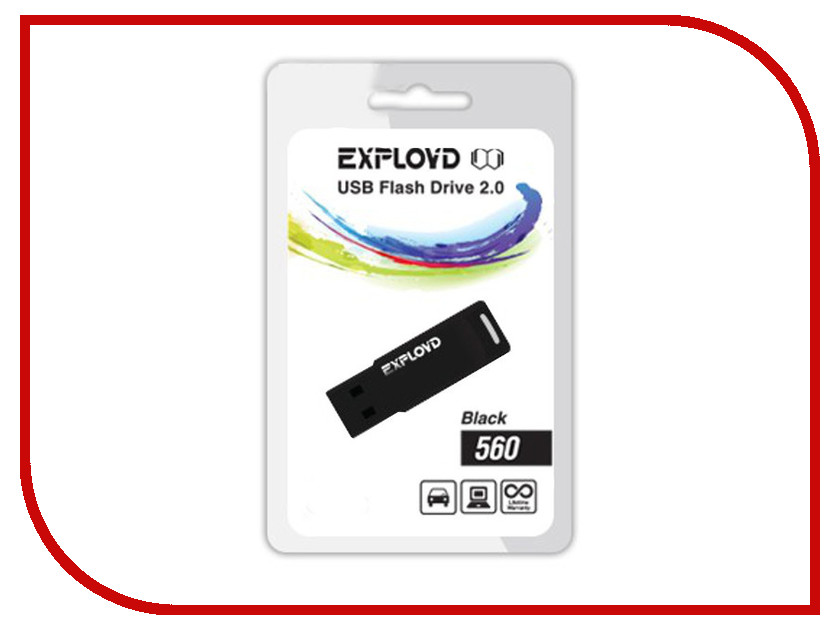 USB Flash Drive 4Gb - Exployd 560 Black EX-4GB-560-Black