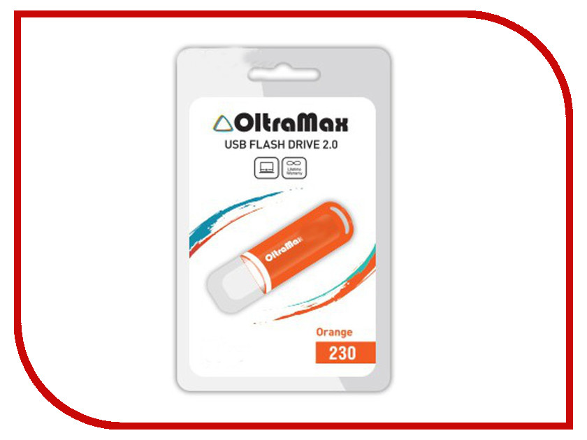 USB Flash Drive 4Gb - OltraMax 230 Orange OM-4GB-230-Orange