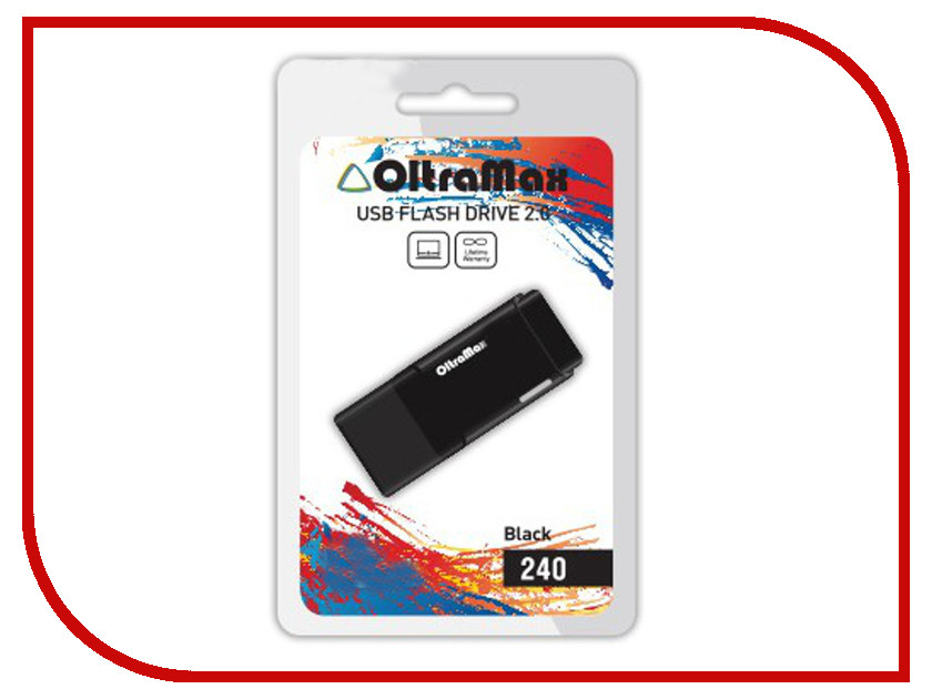 USB Flash Drive 64Gb - OltraMax 240 Black OM-64GB-240-Black