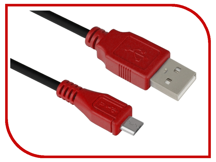  Greenconnect USB 2.0 AM-Micro B 5pin 0.30m Black-Red GCR-UA6MCB1-BB2S-0.3m