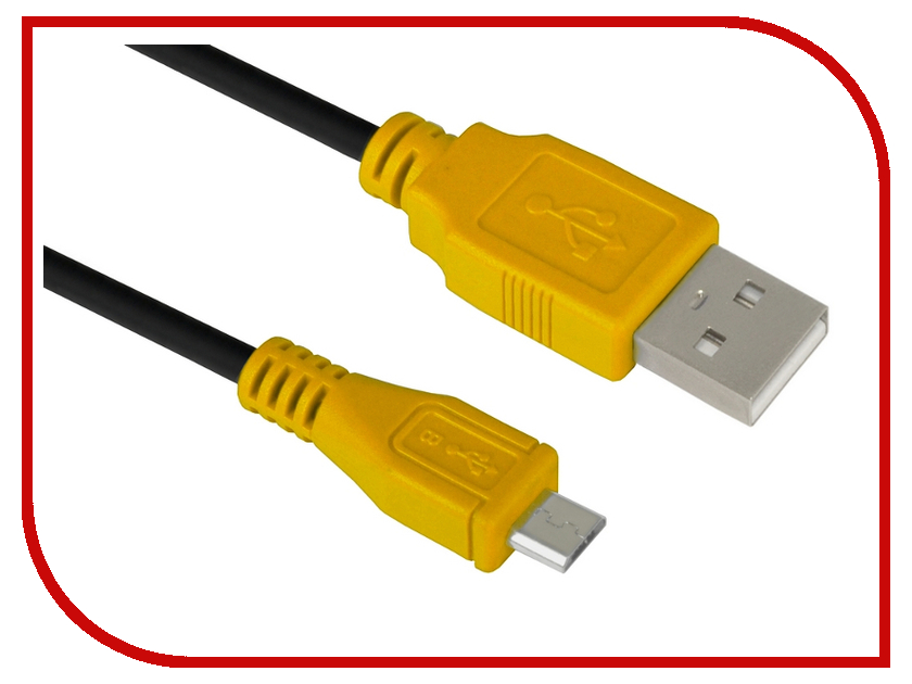  Greenconnect USB 2.0 AM-Micro B 5pin 0.50m Black-Yellow GCR-UA3MCB1-BB2S-0.5m