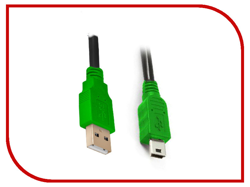  Greenconnect USB 2.0 AM-mini 5pin 0.30m Black-Green GCR-UM3M5P-BB2S-0.3m
