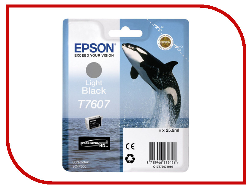  Epson T7607 C13T76074010 Light Black  SC-P600