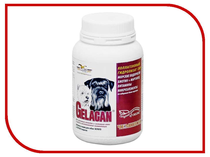 Витамины Gelacan Чемпион 150g для собак черно-белых окрасов