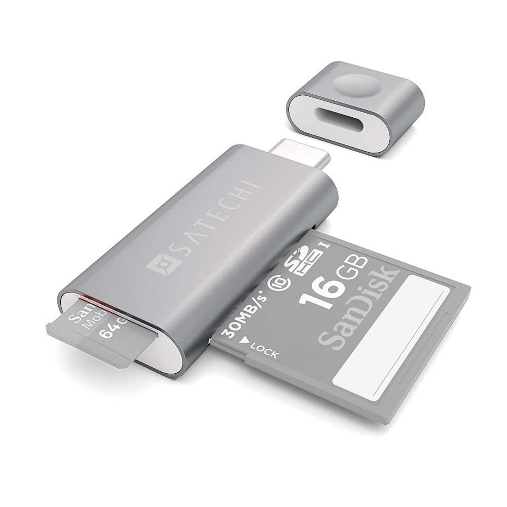 Карт-ридер Satechi Aluminum Type C Micro/SD Card Reader Space Gray B019PI2WS0/st-tcucm карт ридер satechi aluminum type c usb 3 0 and micro sd card reader rose gold b01eu2krlu st tccrar