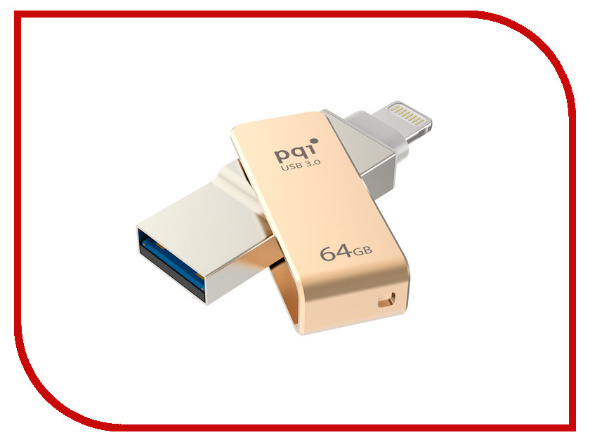 USB Flash Drive 64Gb - PQI iConnect mini Gold 6I04-064GR2001