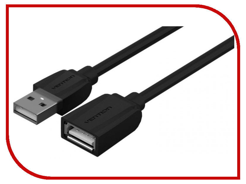  Vention USB 2.0 AM - AF 0.5m Black Edition VAS-A44-B050