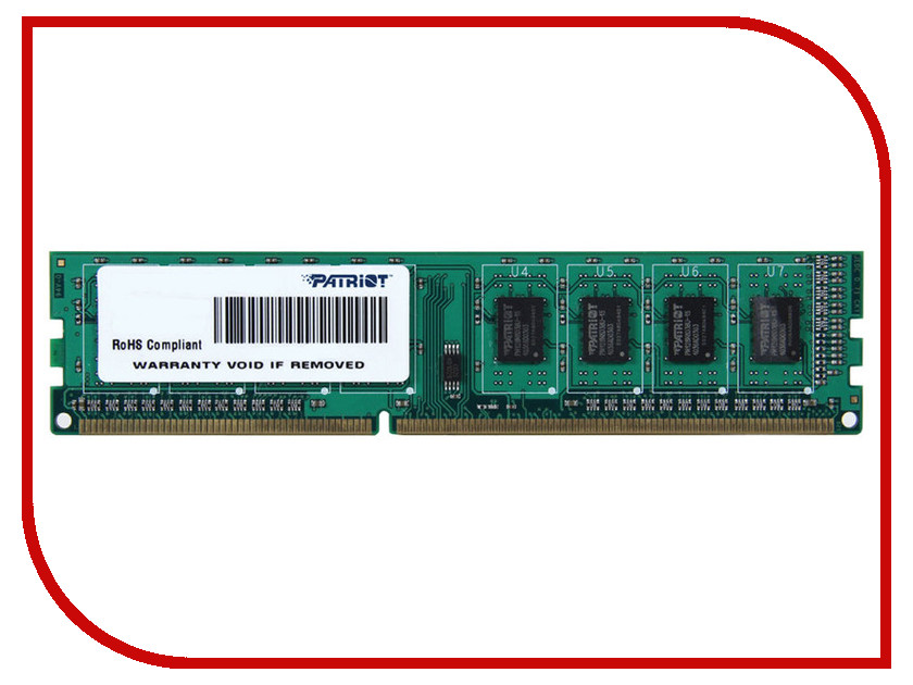Модуль памяти Patriot Memory DDR3 DIMM 1600Mhz PC3-12800 CL11 - 8Gb PSD38G16002<br>
