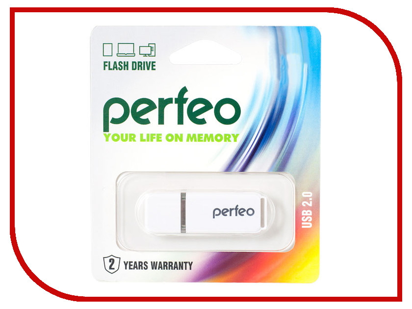 USB Flash Drive 16Gb - Perfeo C01 White PF-C01W016