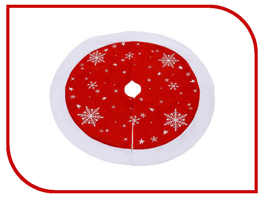 фото Украшение Kaemingk Юбка для декорирования основания ёлки Снежинки в красном 95cm 660036