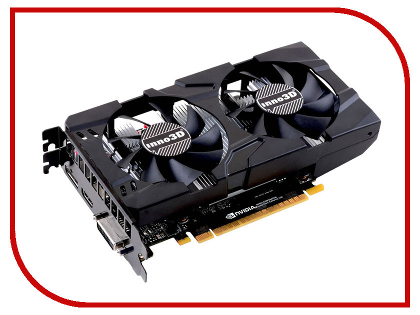 Видеокарта Inno3D GeForce GTX 1050 Ti Twin X2 1290Mhz PCI-E 3.0 4096Mb 7000Mhz 128 bit DVI HDMI HDCP