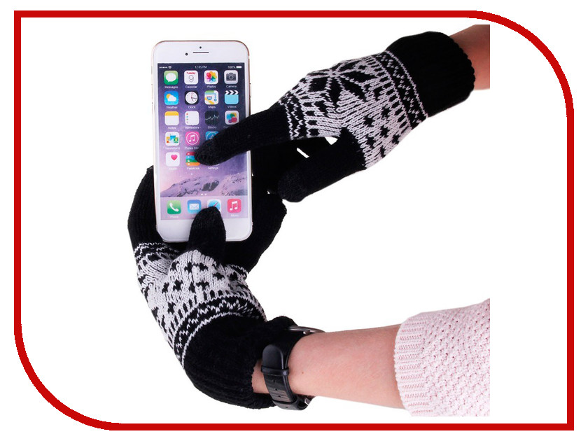 фото Теплые перчатки для сенсорных дисплеев iGlove Fashion р.UNI Цветок Black