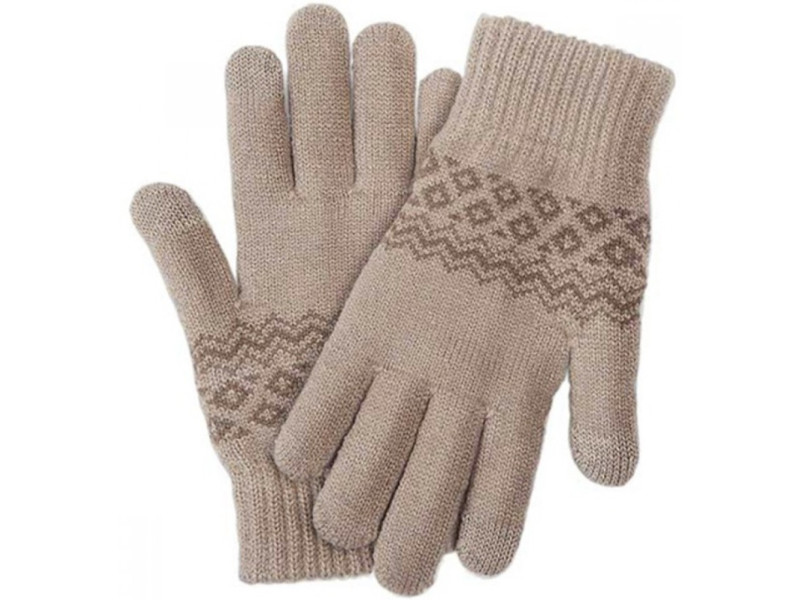 фото Теплые перчатки для сенсорных дисплеев xiaomi mi wool screen touch gloves woman р.uni beige